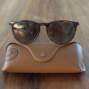 Authentic Polarized Brown Erika Ray-Bans with tan case